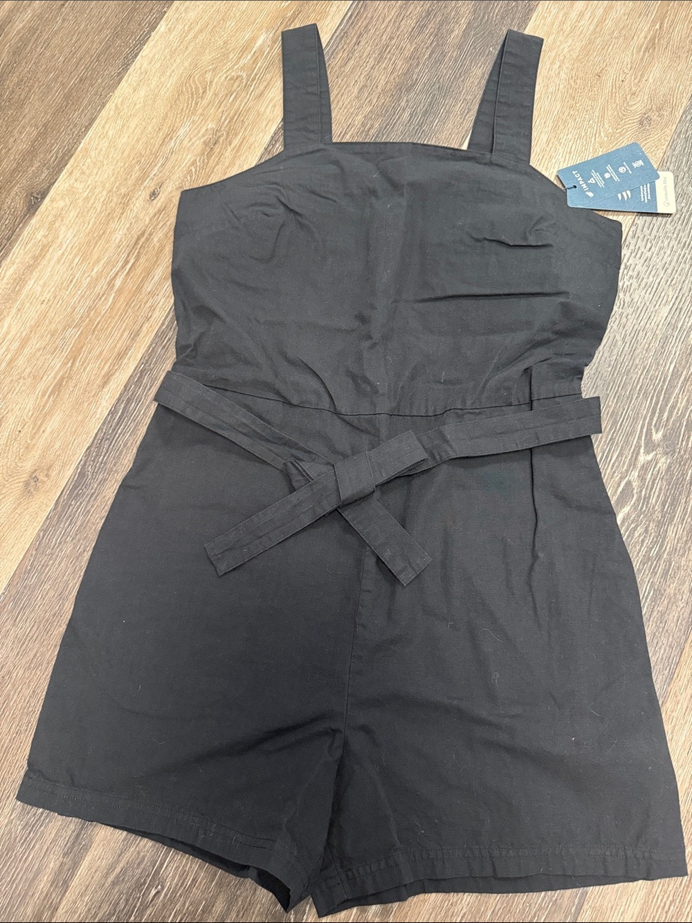 United By Blue Black Sleeveless Belted Romper